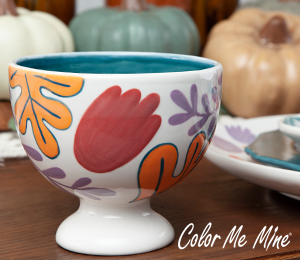 Huebneroaks Floral Pedestal Bowl