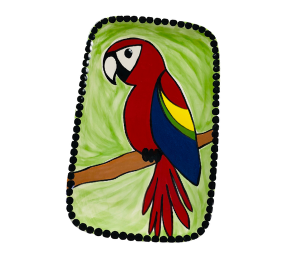 Huebneroaks Scarlet Macaw Plate