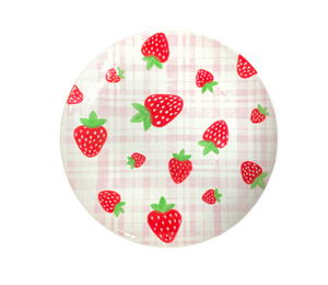 Huebneroaks Strawberry Plaid Plate