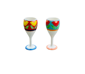 Huebneroaks Floral Wine Glass Set