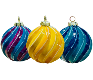 Huebneroaks Jewel Toned Spiral Ornament